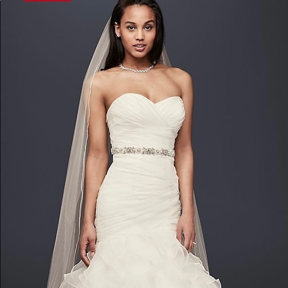 Used size 8 David’s Bridal Fit & Flare. Lightweight, fun, & flowing. Corset Back - Picture 2 of 5